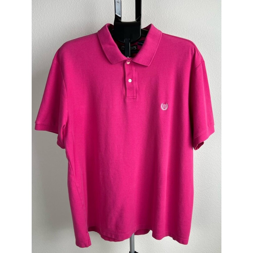 Chaps Polo Shirt Men XXL Pink Cotton Classic Fit Short Sleeve Logo